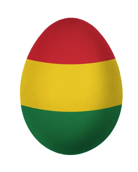 Barevné Bolívie vlajky velikonoční vajíčko izolovaných na bílém pozadí — Stock fotografie