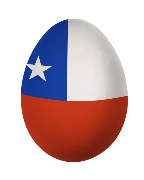 Oeuf de Pâques drapeau Chili coloré isolé sur fond blanc — Photo