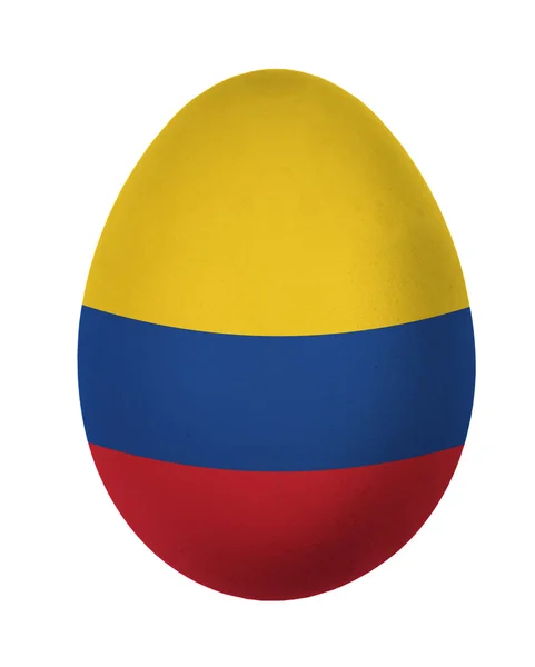 Beyaz arka plan üzerinde izole renkli Kolombiya bayrak Paskalya yortusu yumurta — Stok fotoğraf