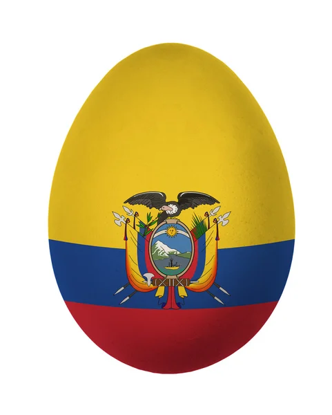 Colorato Ecuador bandiera uovo di Pasqua isolato su sfondo bianco — Foto Stock