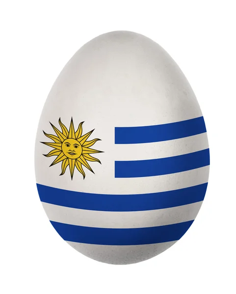 Colorful Uruguay flag Easter egg isolated on white background — Stock Photo, Image