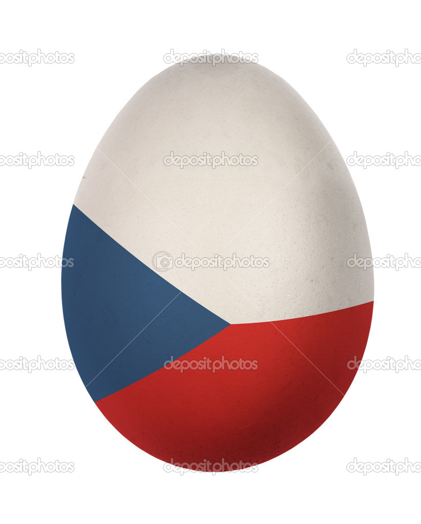 Colorful Czech Republic flag Easter egg isolated on white background
