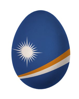 marshall Adaları Paskalya yortusu yumurta beyaz zemin üzerine izole renkli bayrak