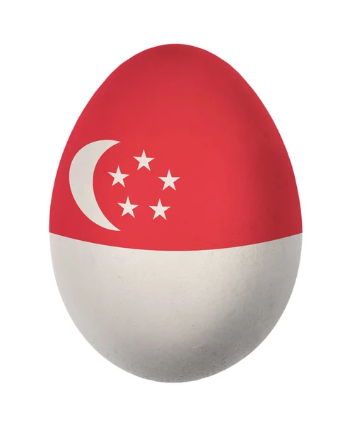 Colorful Singapore flag Easter egg isolated on white background — Stock Photo, Image