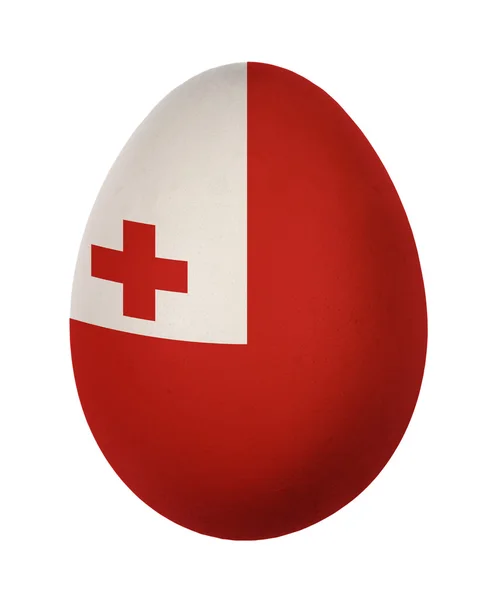 Bandeira Tonga colorido ovo de Páscoa isolado no fundo branco — Fotografia de Stock