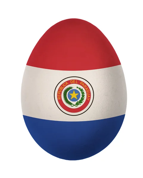 Kleurrijke paraguay vlag paasei geïsoleerd op witte achtergrond — Stockfoto