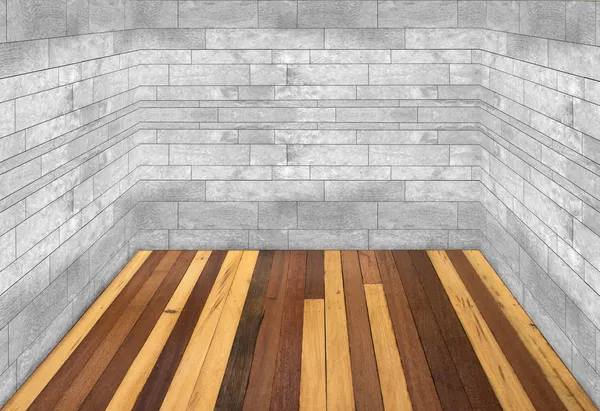 Wooden floor and marble wall room — Stock Photo, Image