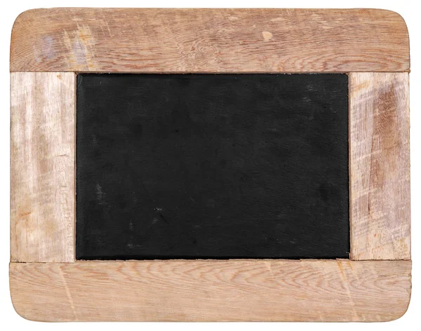 Placa preta de giz vintage isolada no fundo branco — Fotografia de Stock