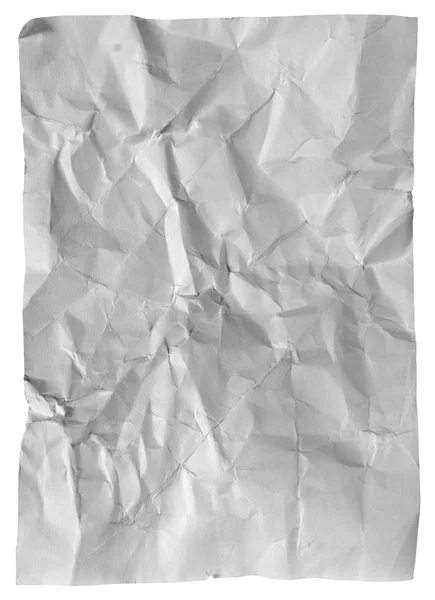 Verfrommeld papier blad geïsoleerd op witte achtergrond — Stockfoto