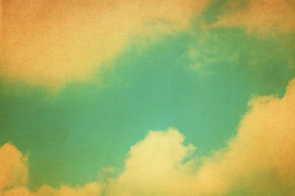 Grunge sky image print on old paper
