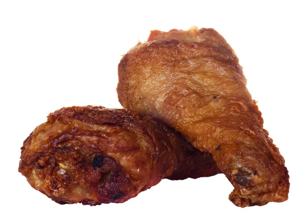 Batom de frango frito isolado no fundo branco — Fotografia de Stock