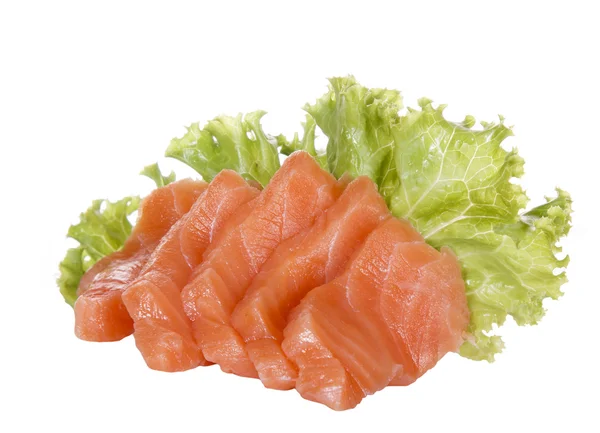 Zalm Sashimi geïsoleerd op witte achtergrond — Stockfoto