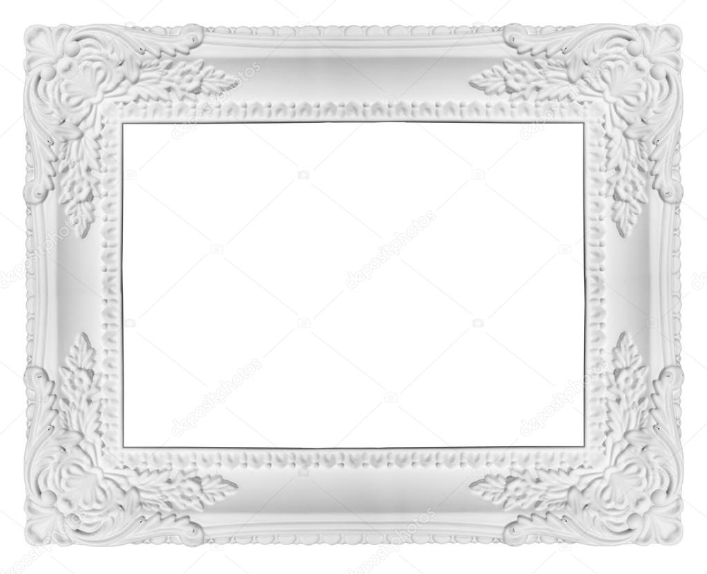 White picture frame isolated on clear background