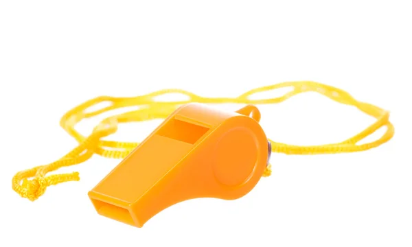 Orange whistle isolated on white background — Stock Photo, Image