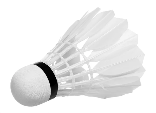 Badminton shuttlecock isolado no fundo branco — Fotografia de Stock