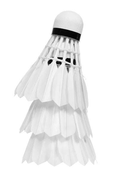 Badminton shuttlecock isolado no fundo branco — Fotografia de Stock