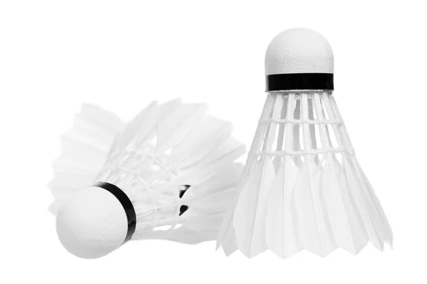 Badminton shuttlecock isolado no fundo branco — Fotografia de Stock