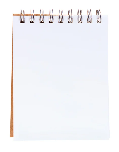 Bloco de notas de papel isolado no fundo branco — Fotografia de Stock