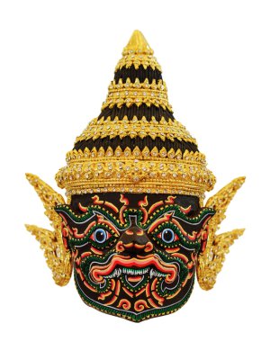 Beyaz arka plan üzerinde izole Tay khon maskesi