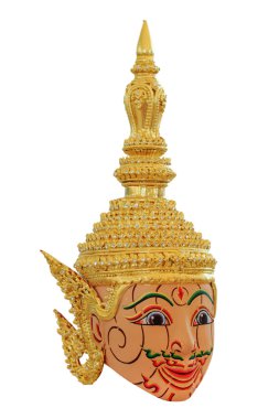 Beyaz arka plan üzerinde izole Tay khon maskesi