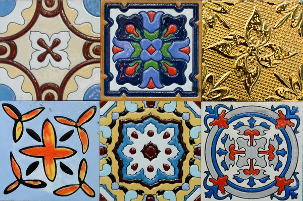 Portuguese Spanich Moroccan style vintage ceramic tile pattern — Stock Photo, Image