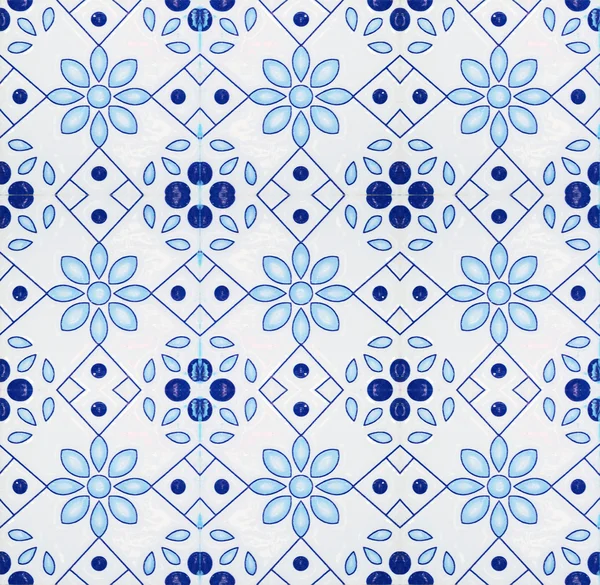 Portuguese Spanich Moroccan style vintage ceramic tile pattern — Stock Photo, Image