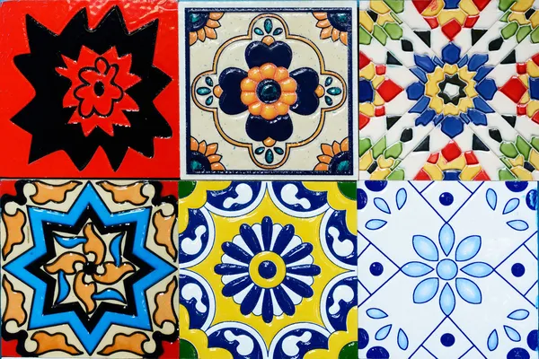 Portuguese Spanich Moroccan style vintage ceramic tile pattern — Stock Photo, Image