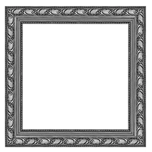 Grey wooden frame isolated on white background — Stock Photo, Image