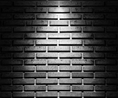 spot ışığı ile tuğla duvar
