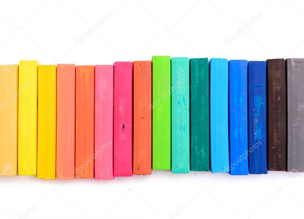 Colorful chalk isolated on white background