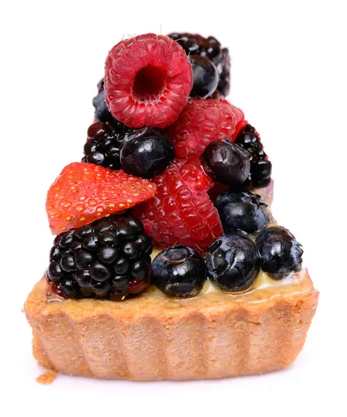 Blueberry mulberry strawberry and raspberry tart pie — Stock Photo, Image