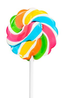 Beyaz arka plan üzerinde izole renkli retro tarzı lolipop