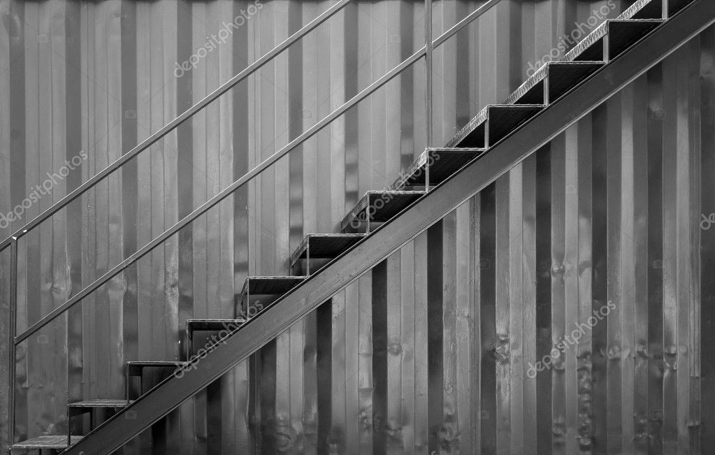 Stahltreppe Detail - minimalistisches Interieur