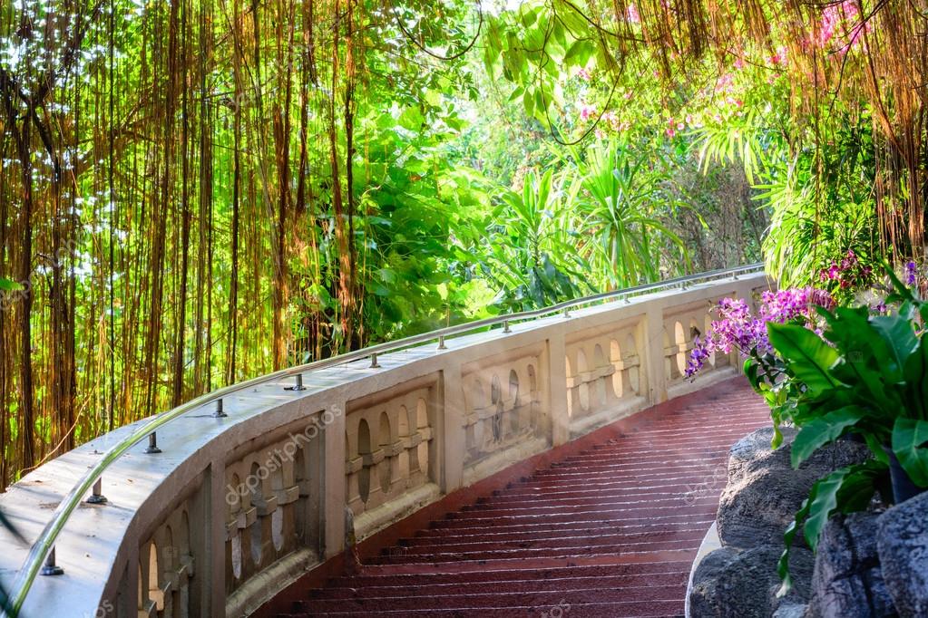 Peaceful Scene Of Vintage Stair In A Garden Stock Photo Image By C Prapass