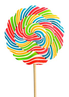 Beyaz arka plan üzerinde izole renkli retro tarzı lolipop