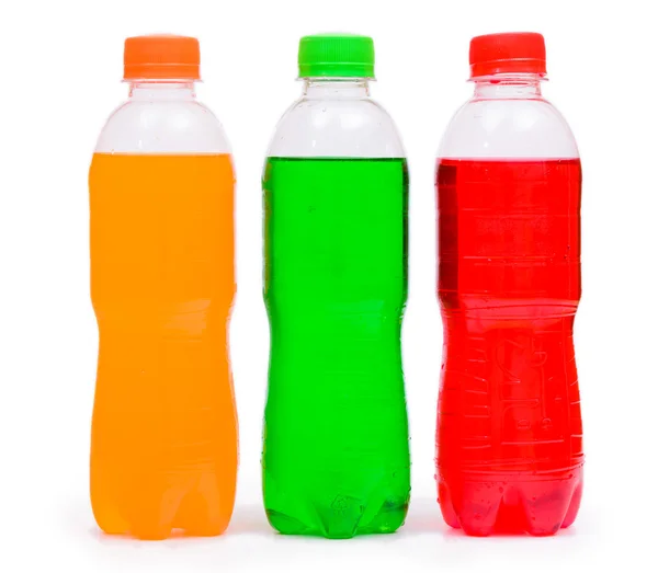 Bottle of cream, orange and strawerry soda — Stock Photo, Image