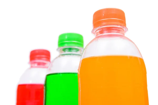 Bottle of cream, orange and strawerry soda — Stock Photo, Image