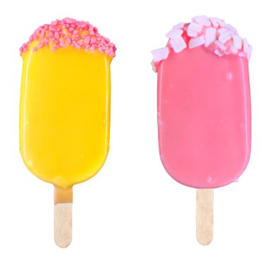 renkli dondurma sır daldırma izole üzerinde beyaz arka plan