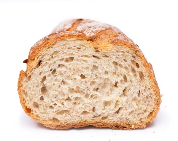 Французский хлеб на белом фоне — стоковое фото