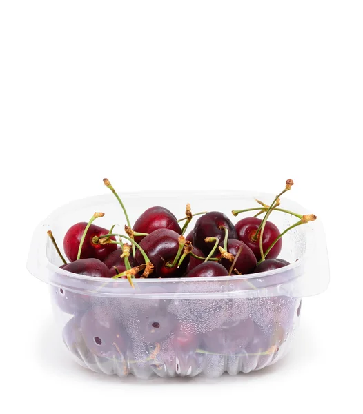 Fresh red cherry isolated on white background — Stock Photo, Image