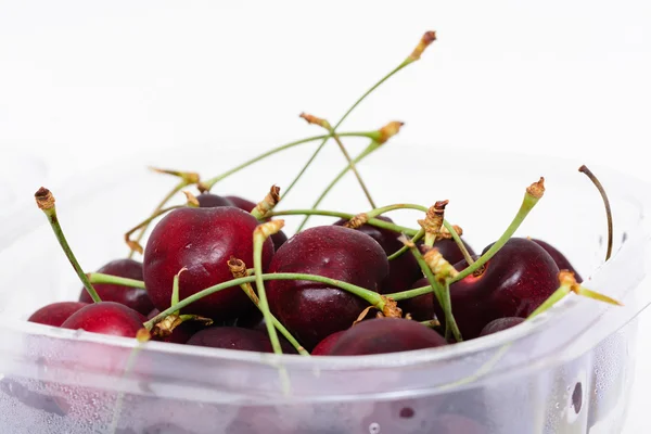 Fresh red cherry isolated on white background — Stock Photo, Image