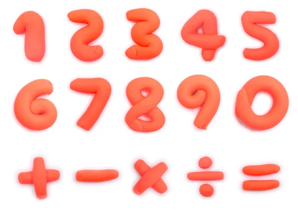 Número de argila de plasticina colorida e matemática — Fotografia de Stock