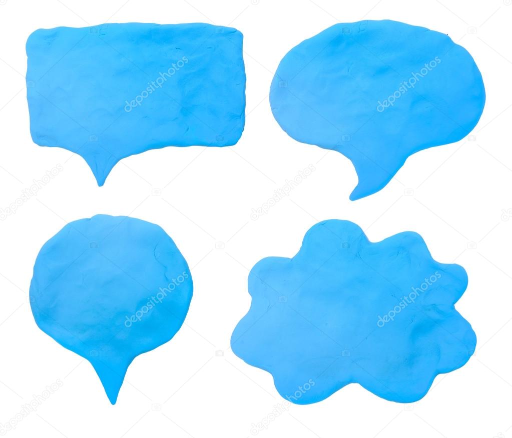 Colorful plasticine clay chat icon on white background