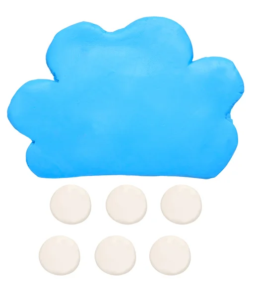 Snow weather forecast icon symbol plasticine clay on white background — Stock Photo, Image