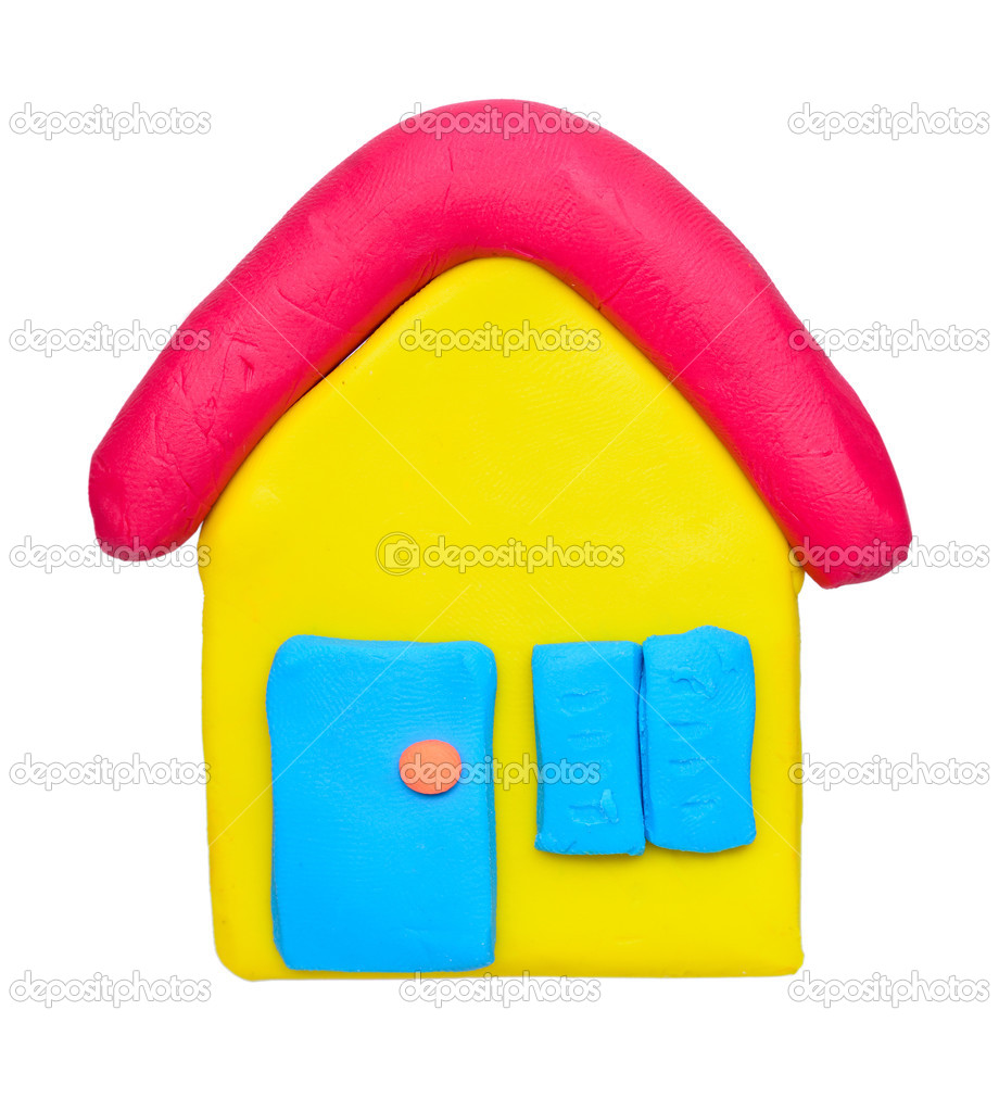 Plasticine clay house on white background Stock Photo by ©prapass 50528335