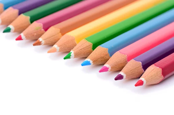 Colorful pastel pencil on white background — Stock Photo, Image