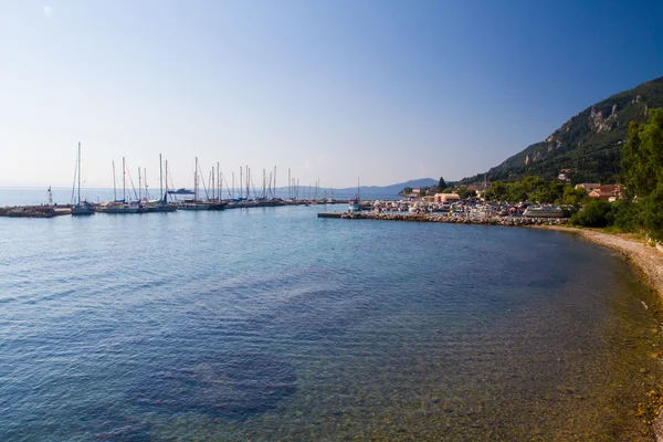 Sunset over Corfu island — Stock Photo, Image