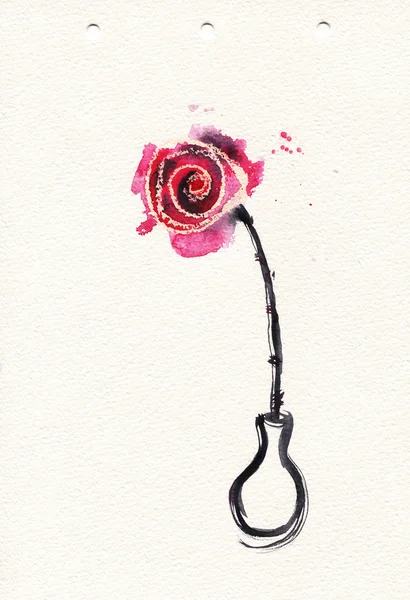 Rose... Pintura aquarela . — Fotografia de Stock