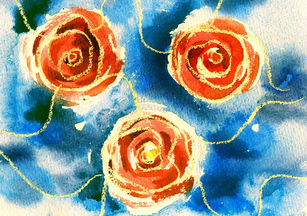 Rose. Watercolor painting. — Stock Photo, Image