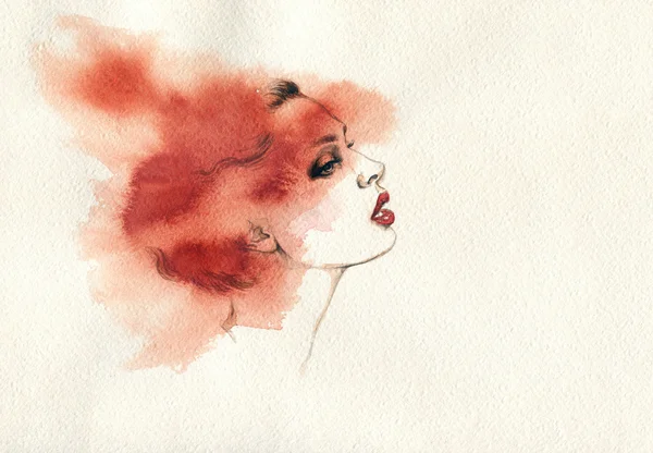 Mooie vrouw. Aquarel illustratie — Stockfoto